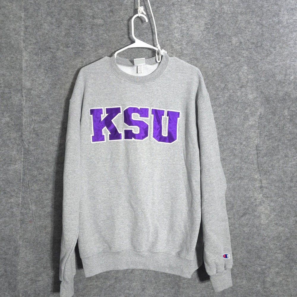 Champion KSU Sweatshirt Mens L Kansas State University Eco Fleece Pullover VTG